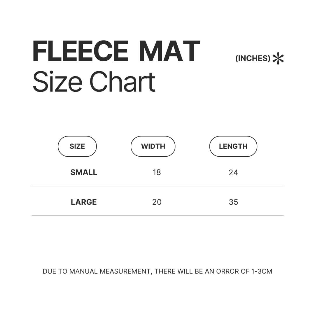 Fleece Mat Size Chart - Tokyo Ghoul Shop
