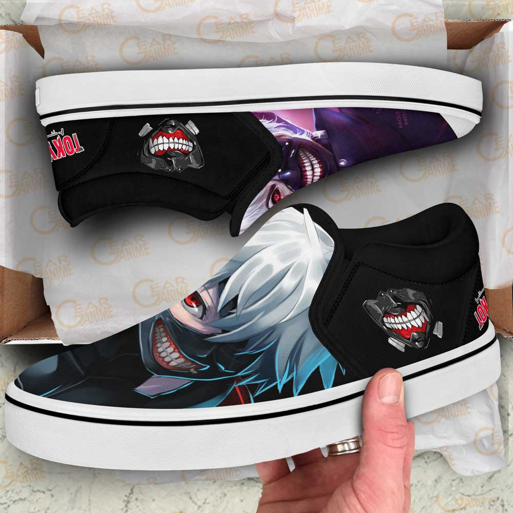 Ken Kaneki Sneaker Custom Anime Tokyo Ghoul Slip On Shoes - Image 2