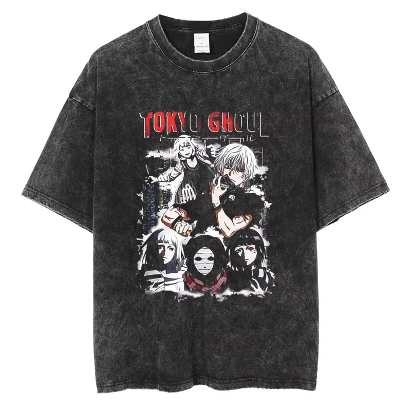 Tokyo Ghoul Main Characters Mineral Wash T-Shirt
