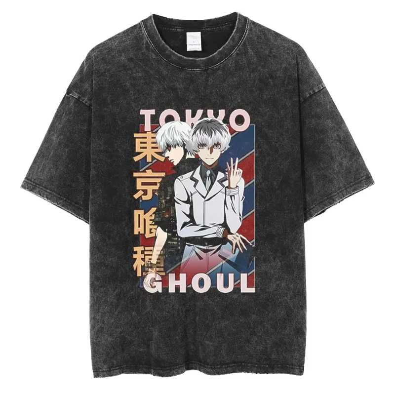 Tokyo Ghoul Kaneki With Quinx Squad Mineral Wash T-Shirt