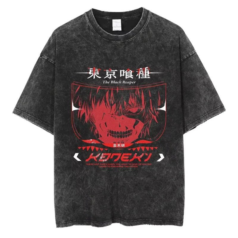 Tokyo Ghoul Red Design Mineral Wash T-Shirt