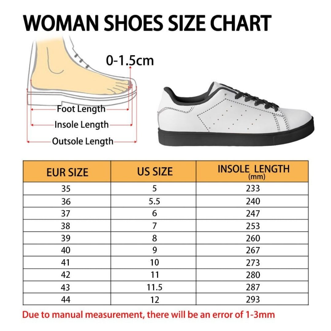Skate Woman Shoes Size Chart - Tokyo Ghoul Shop